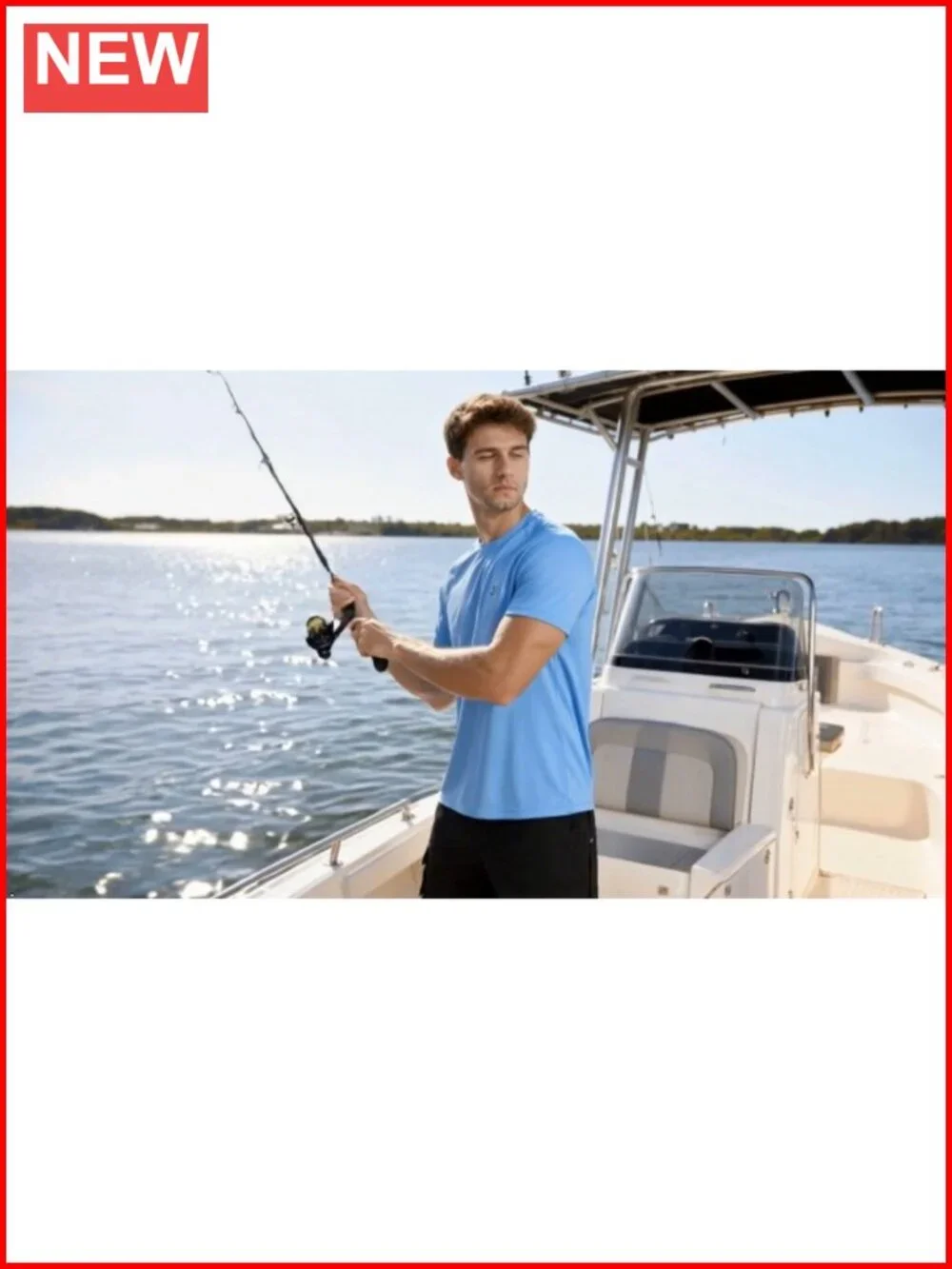 Men's UPF 50+ Rash Guard Short Sleeve Sun Protection Swim Shirt Quick-Dry